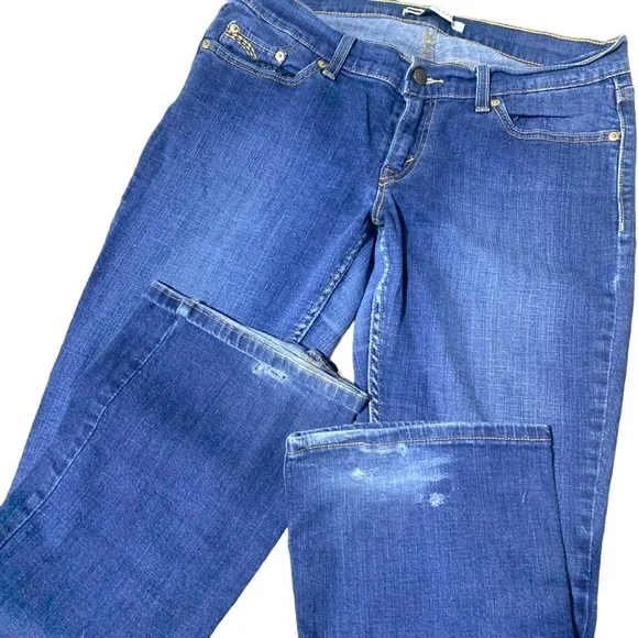 Levi’s 524 Blue Denim Too Super Low Boot Cut Jeans Womens Size 30 x 32 - Picture 4 of 11